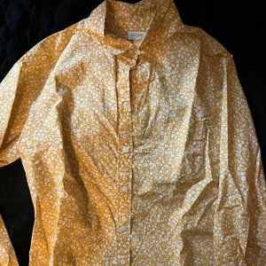 J Crew Factory Yellow and White Floral Button Up - Size M